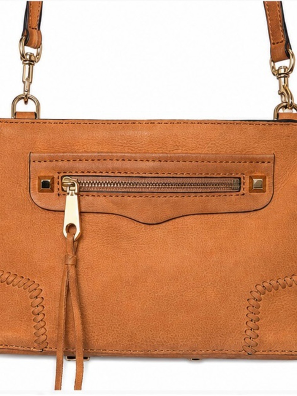Rebecca Minkoff Tan Leather Crossbody with Gold Hardware
